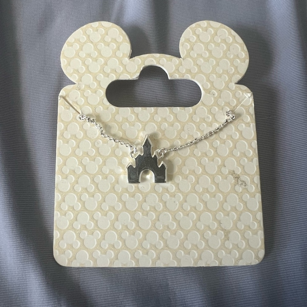 Disney Parks Silver MK Castle Necklace